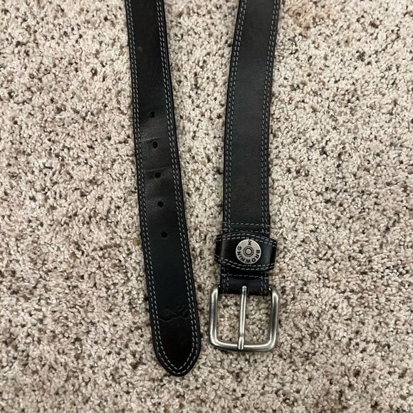 Men's dark brown browning Leather Belt - Picture 2 of 2